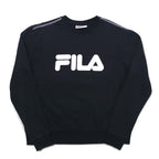 FILA Crew Neck Sweatshirt XL Black Cotton Classic Logo Print