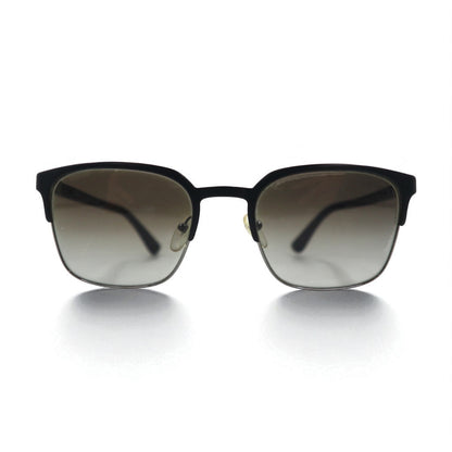 PRADA ウェリントン ハーフリム サングラス ブラック ガンメタル SPR61S 55◻︎21 イタリア製