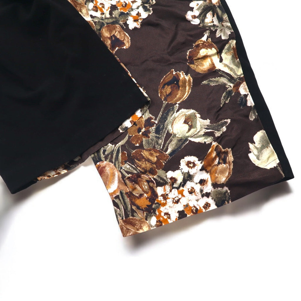 JUNYA WATANABE COMME des GARCONS Wide-legged Easy Pants XS Black Rayon Wool Floral Pattern JD-P011 Made in Japan