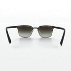 PRADA Wellington Half-Rim Sunglasses, Black/Gunmetal, SPR61S, Size 55◻21, Made in Italy