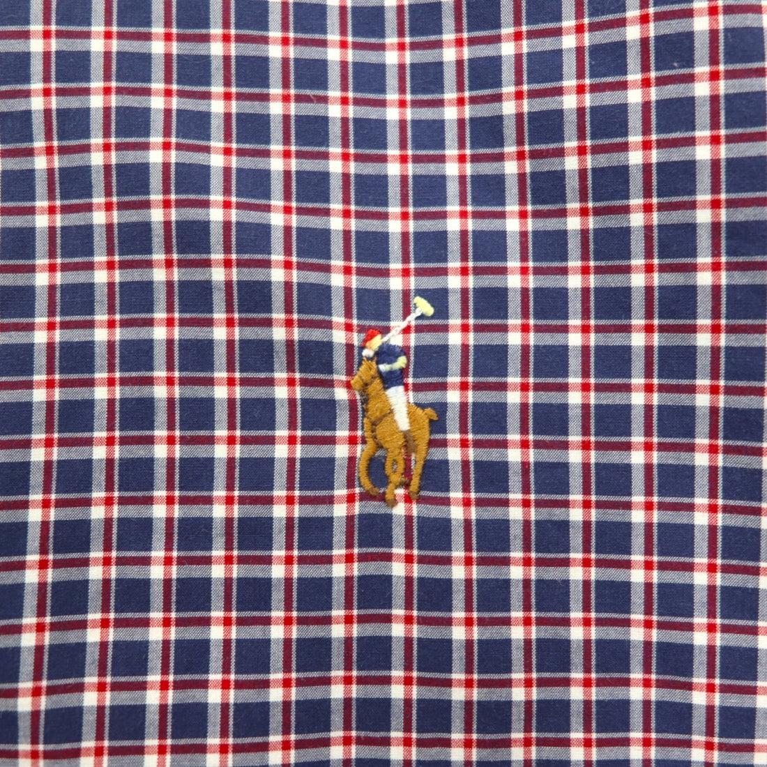 Ralph Lauren Button-Down Shirt, XL, Navy Check, Slim Fit, Small Pony Embroidery