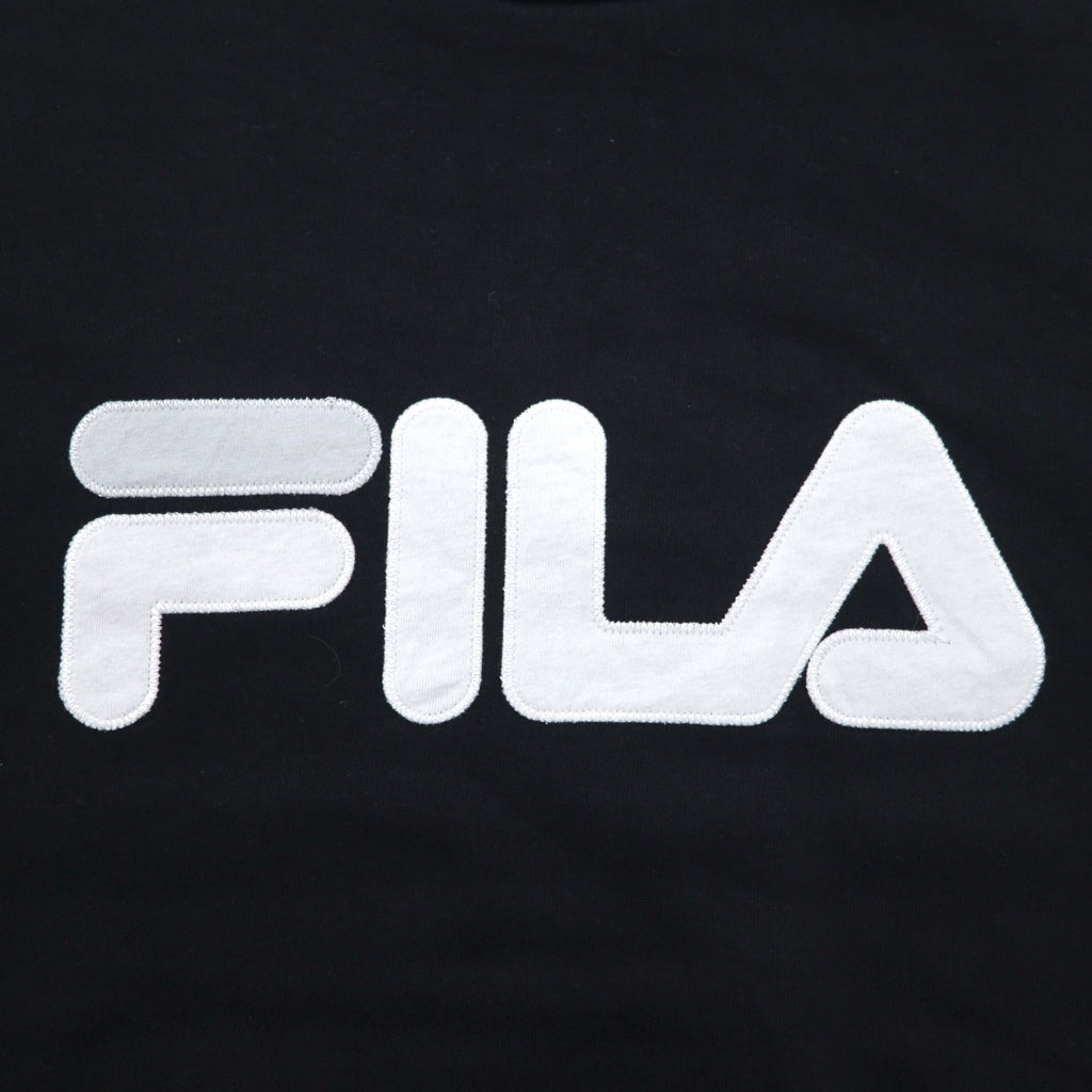 FILA Crew Neck Sweatshirt XL Black Cotton Classic Logo Print