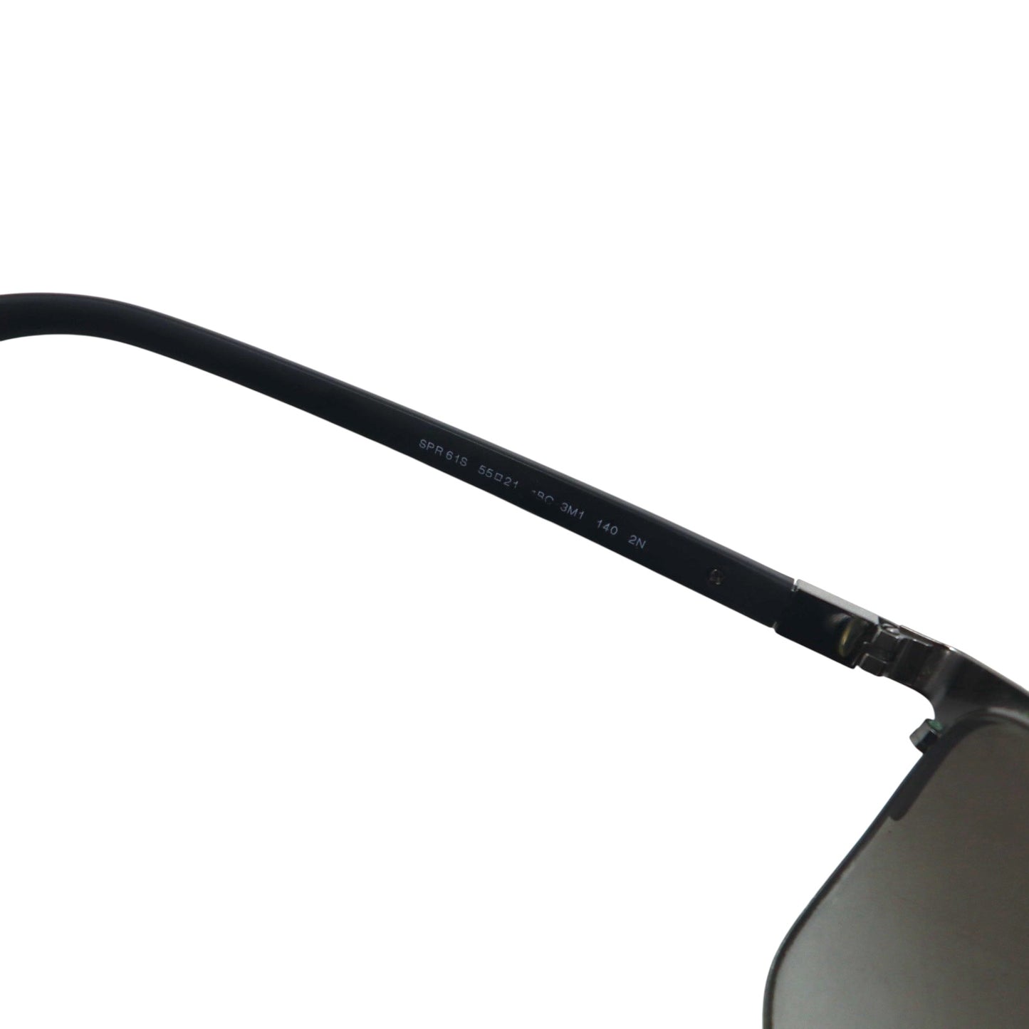 PRADA ウェリントン ハーフリム サングラス ブラック ガンメタル SPR61S 55◻︎21 イタリア製