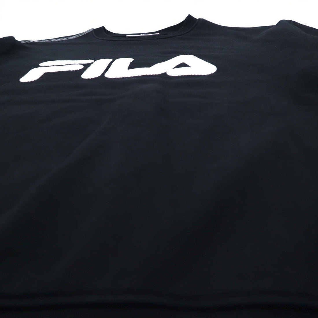 FILA Crew Neck Sweatshirt XL Black Cotton Classic Logo Print
