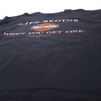 HARLEY DAVIDSON USA製 ロゴプリント Tシャツ 2XL ブラック コットン Arkansas 両面プリント Hanes BEEFY-T ビッグサイズ