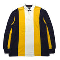 TOMMY HILFIGER Rugby Shirt L Yellow Navy Striped Cotton