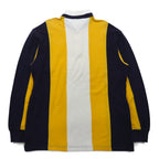 TOMMY HILFIGER Rugby Shirt L Yellow Navy Striped Cotton