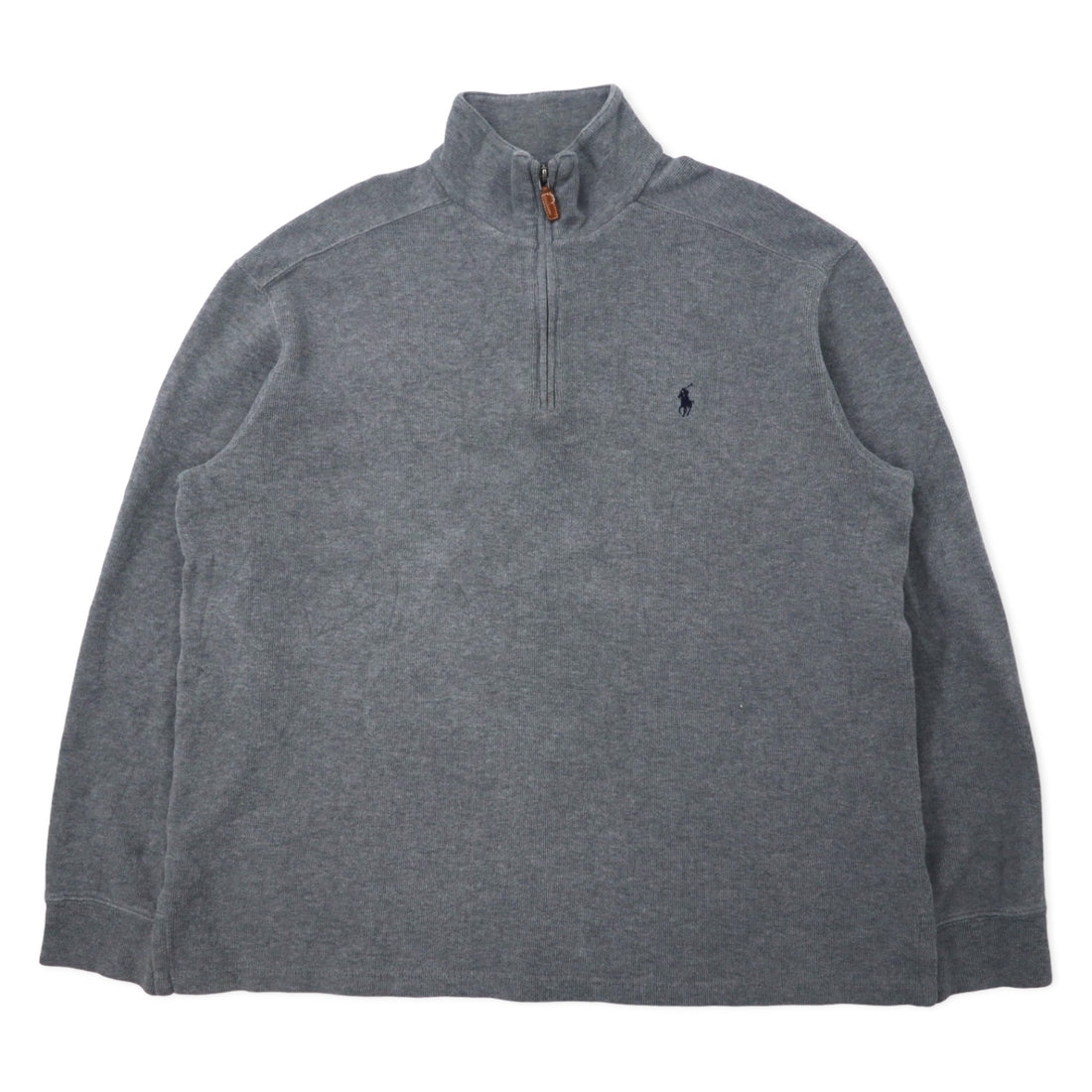 日本然リトテ-古着オンライン-Polo by Ralph Lauren ハーフジップ スウェット L グレー コットン スモールポニー刺繍-Polo by Ralph Lauren Half Zip Sweatshirt L Gray Cotton Small Pony Embroidery