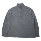 日本然リトテ-古着オンライン-Polo by Ralph Lauren ハーフジップ スウェット L グレー コットン スモールポニー刺繍-Polo by Ralph Lauren Half Zip Sweatshirt L Gray Cotton Small Pony Embroidery