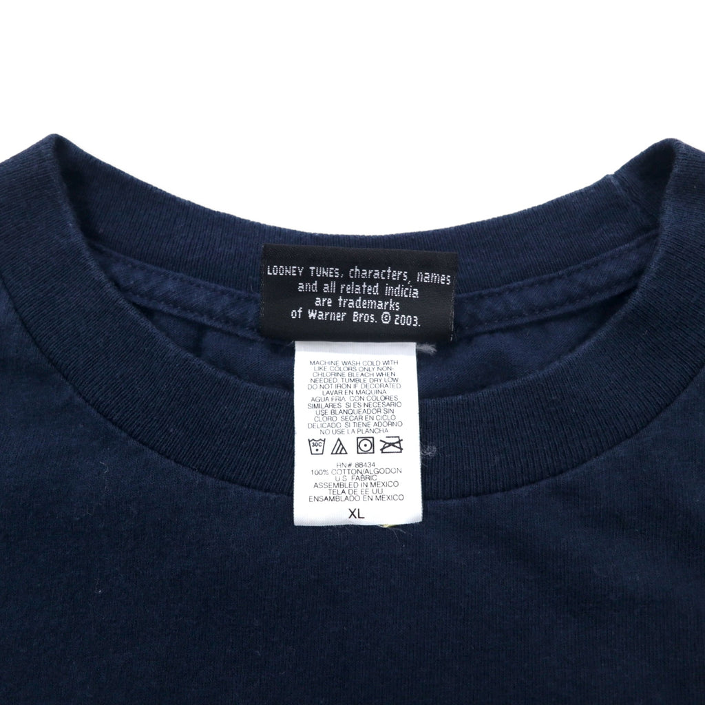 LOONEY TUNES COLLECTION キャラクタープリント Tシャツ XL ネイビー コットン ダズマニアンデビル COOL TOOLS メキシコ製