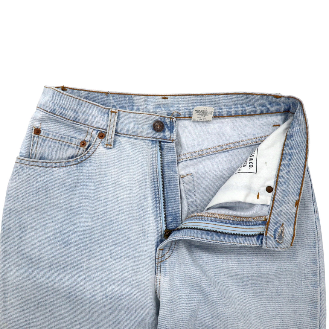 Levi's USA Made 90s 512 Slim Fit Tapered Denim Pants L Blue Ice Wash Cotton Zipper Fly 10512-0233