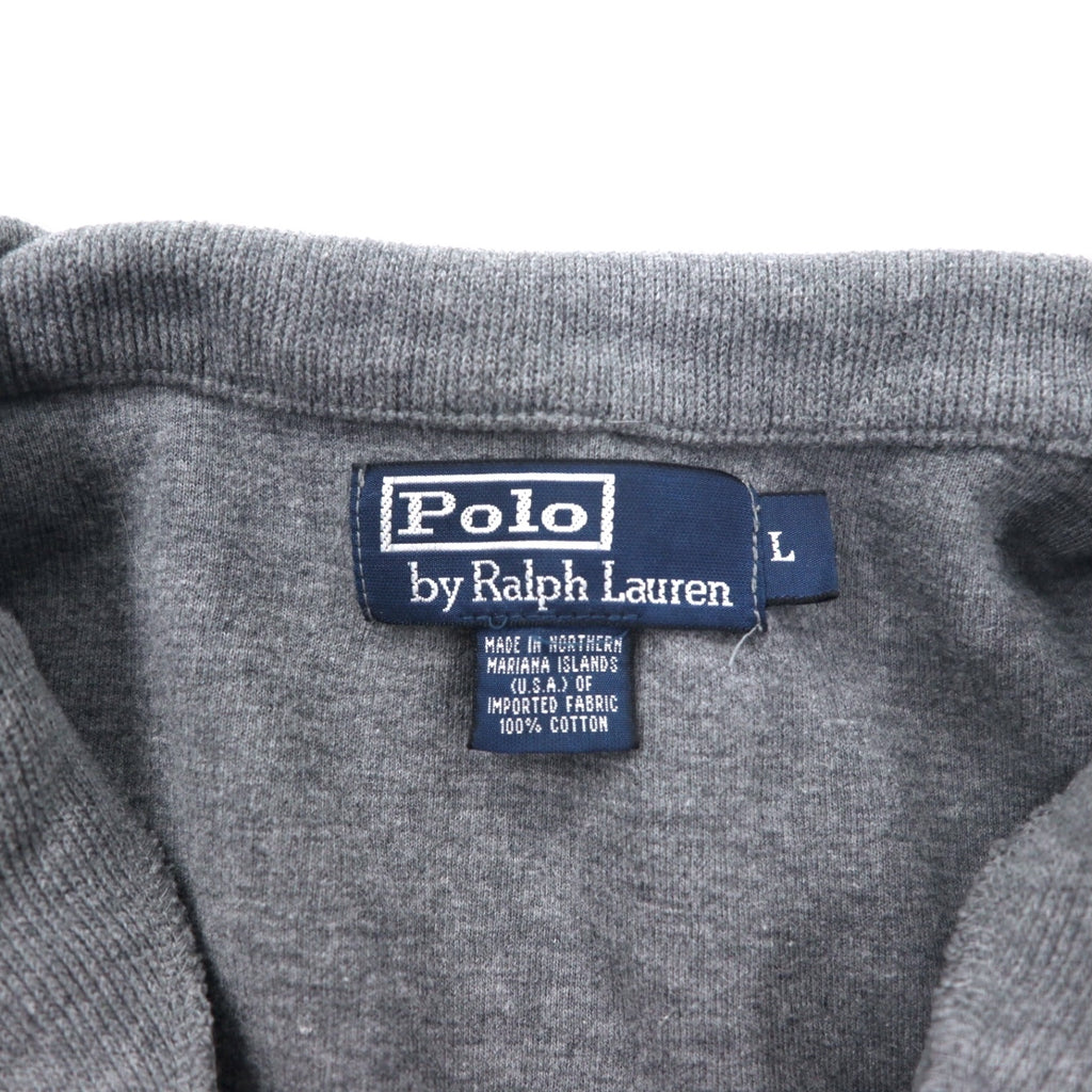 Polo by Ralph Lauren Half-Zip Sweatshirt L Grey Cotton Small Pony Embroidery