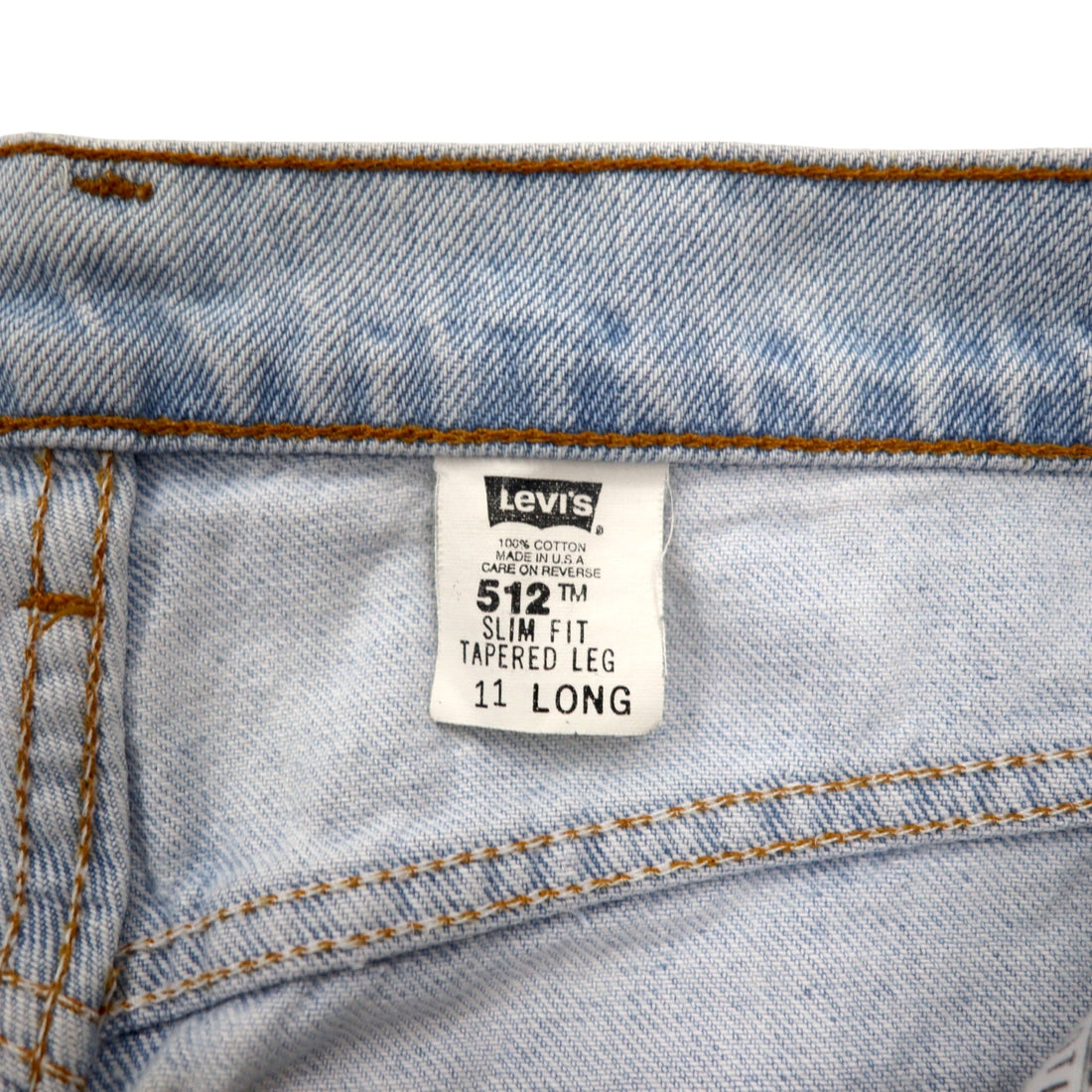 Levi's USA Made 90s 512 Slim Fit Tapered Denim Pants L Blue Ice Wash Cotton Zipper Fly 10512-0233