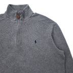 Polo by Ralph Lauren Half-Zip Sweatshirt L Grey Cotton Small Pony Embroidery