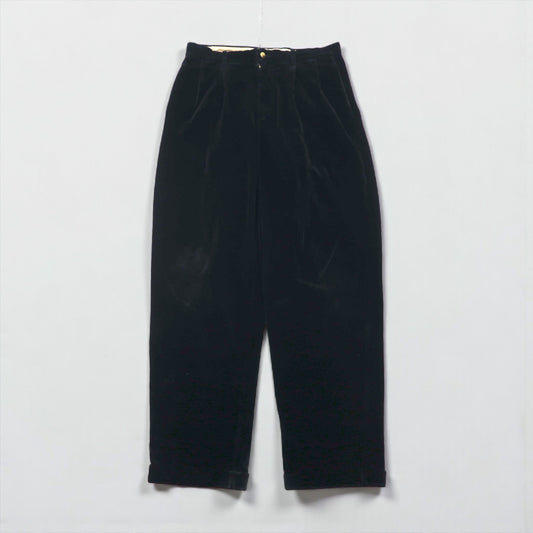 NAUTICA 90年代 2タック ワイド コーデュロイ チノパンツ L ブラック コットン 太畝