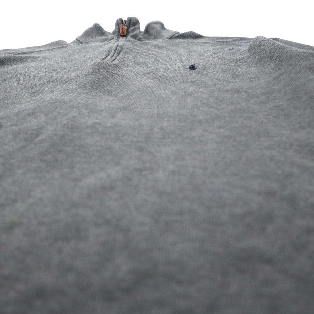 Polo by Ralph Lauren Half-Zip Sweatshirt L Grey Cotton Small Pony Embroidery