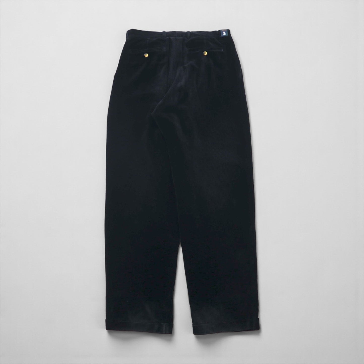 NAUTICA 90年代 2タック ワイド コーデュロイ チノパンツ L ブラック コットン 太畝