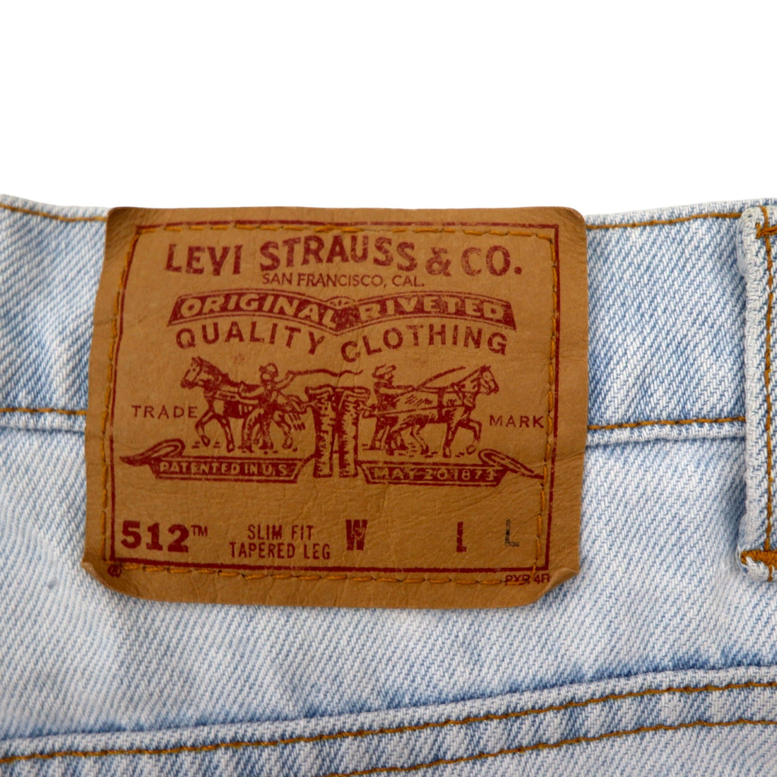 Levi's USA Made 90s 512 Slim Fit Tapered Denim Pants L Blue Ice Wash Cotton Zipper Fly 10512-0233