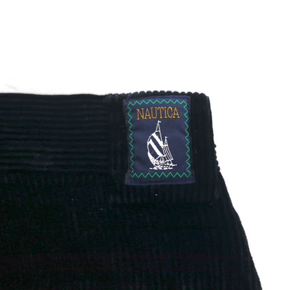 NAUTICA 90年代 2タック ワイド コーデュロイ チノパンツ L ブラック コットン 太畝