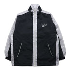 Reebok 90s Nylon Jacket Track Jacket Jersey L Black Grey Logo Embroidery
