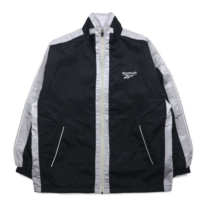 Reebok 90年代 ナイロンジャケット トラックジャケット ジャージ L ブラック グレー ロゴ刺繍