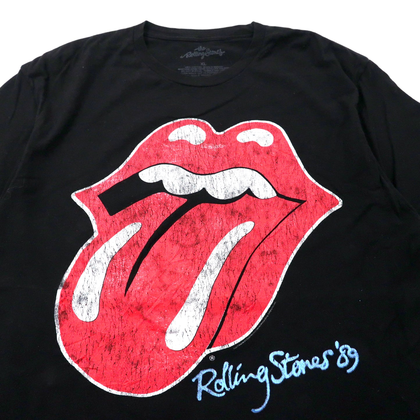 THE ROLLING STONES バンドTシャツ ベロT XL ブラック コットン ビッグサイズ メキシコ製