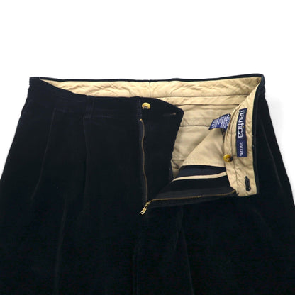 NAUTICA 90年代 2タック ワイド コーデュロイ チノパンツ L ブラック コットン 太畝