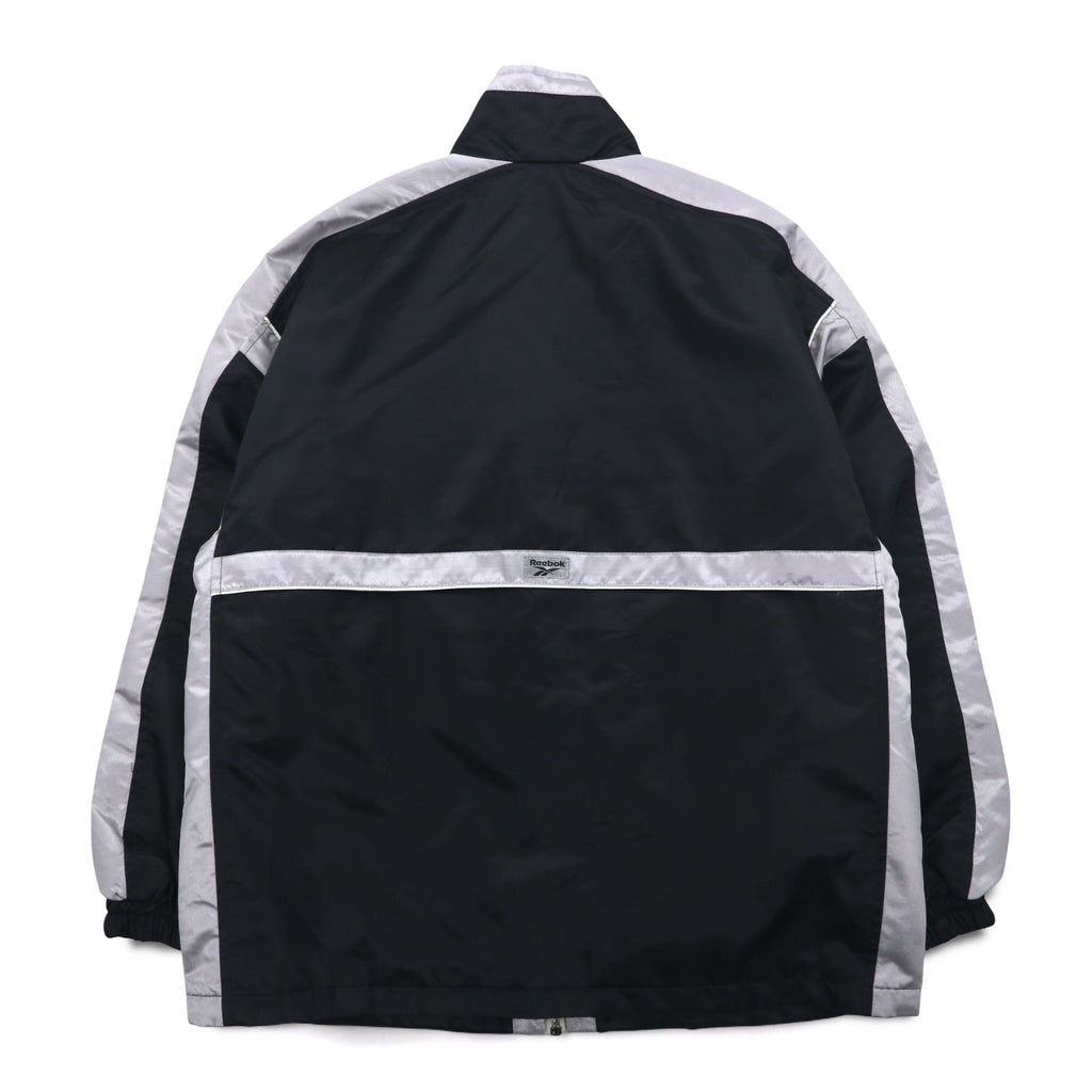 Reebok 90s Nylon Jacket Track Jacket Jersey L Black Grey Logo Embroidery