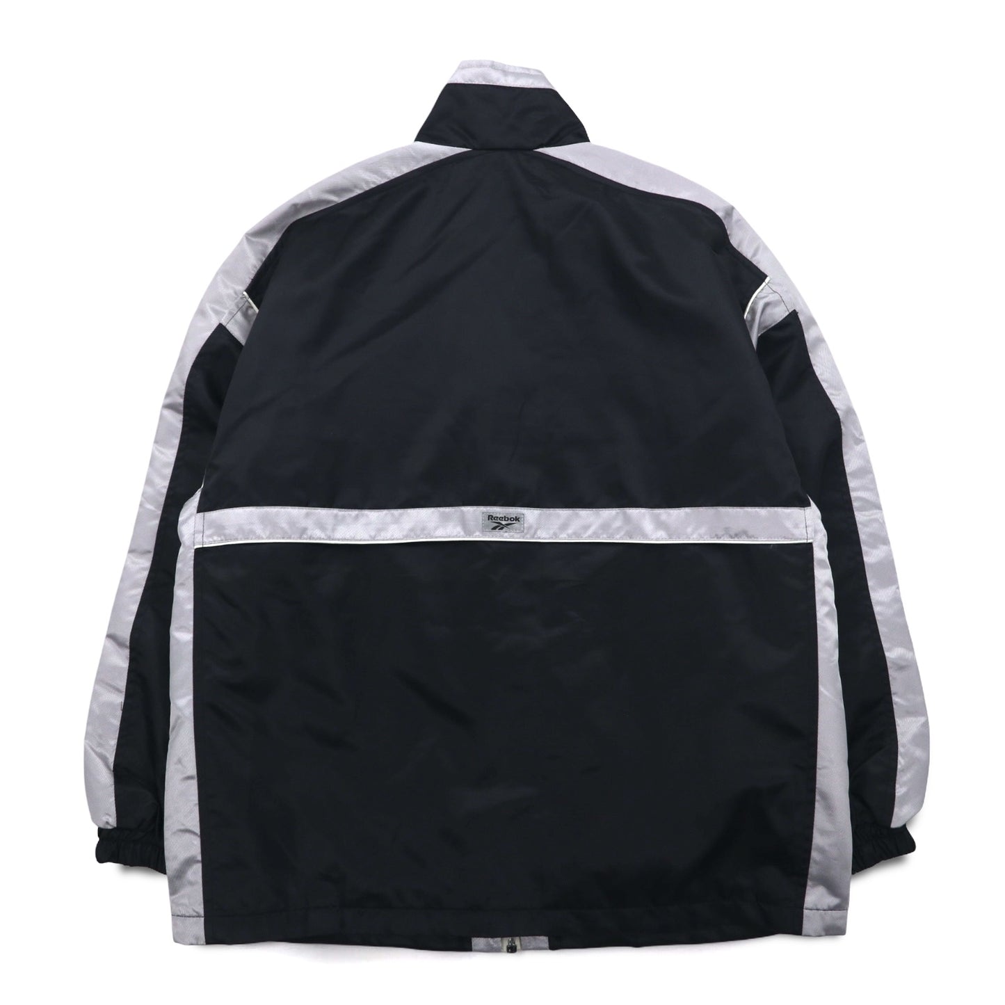 Reebok 90年代 ナイロンジャケット トラックジャケット ジャージ L ブラック グレー ロゴ刺繍