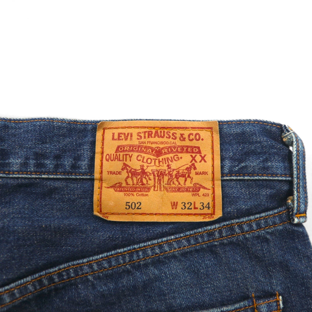 Levi's 90s Made in Japan 502-XX Reissue Big E Selvedge Denim Pants, Size M, Indigo Blue, Talon Zip, Uniform Fit, Used Look