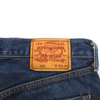 Levi's 90s Made in Japan 502-XX Reissue Big E Selvedge Denim Pants, Size M, Indigo Blue, Talon Zip, Uniform Fit, Used Look