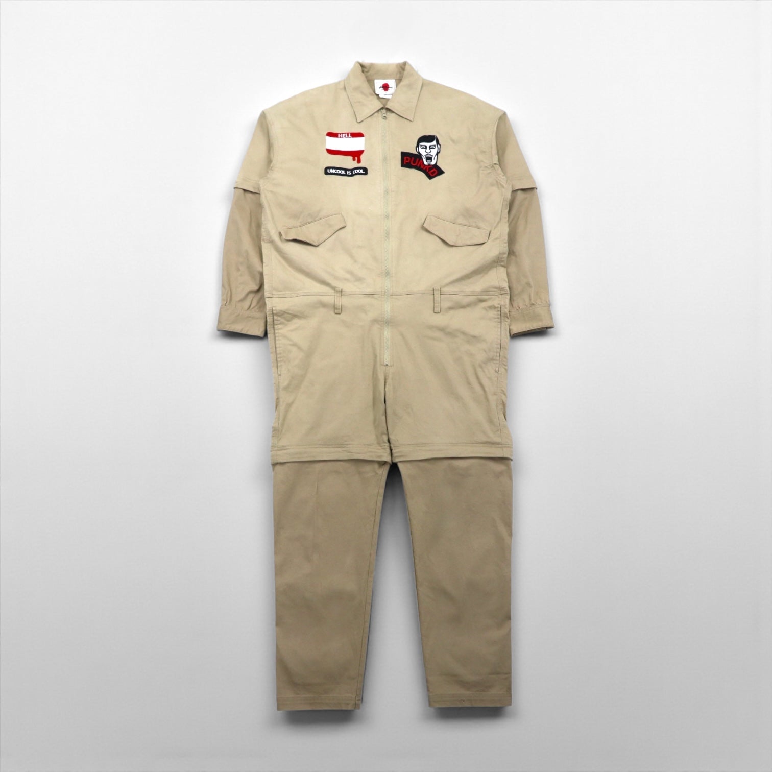 PUNK DRUNKERS Earth-Connecting Convertible All-in-One, Large, Beige, Cotton