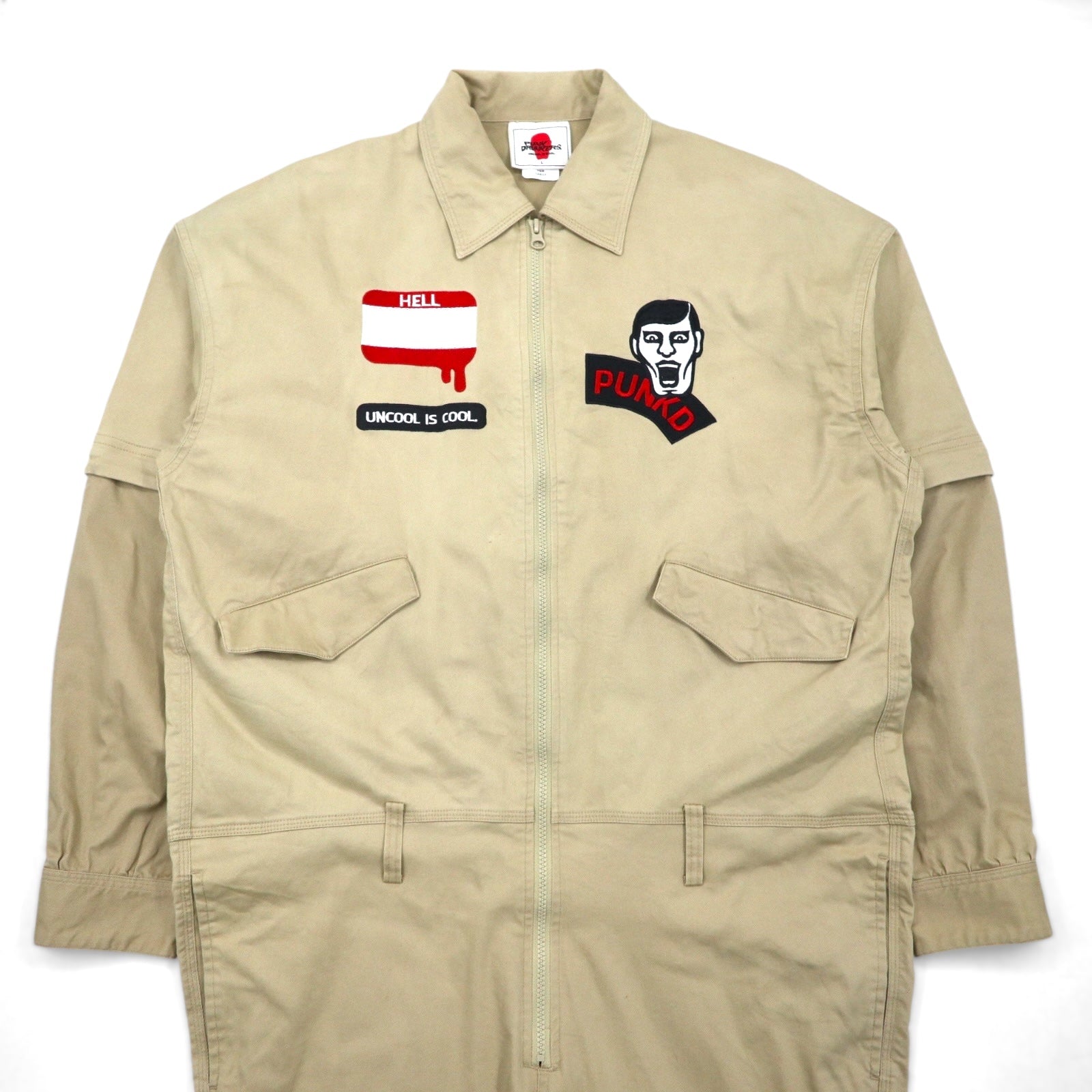 PUNK DRUNKERS Earth-Connecting Convertible All-in-One, Large, Beige, Cotton