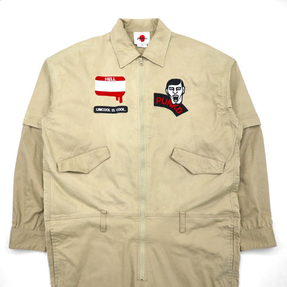 PUNK DRUNKERS Earth-Connecting Convertible All-in-One, Large, Beige, Cotton