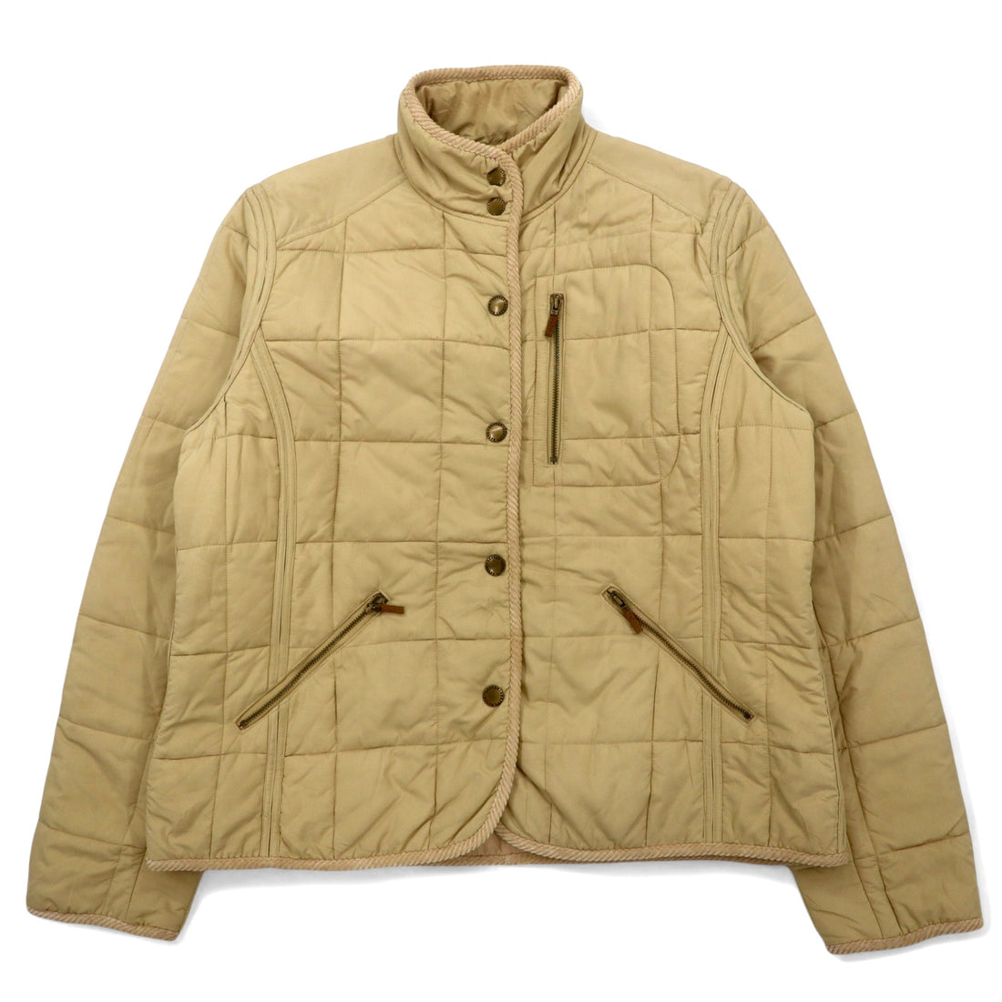日本然リトテ-古着オンライン-LAUREN RALPH LAUREN 90年代 キルティングジャケット XL ベージュ ポリエステル-LAUREN RALPH LAUREN 90's Quilted Jacket XL Beige Polyester