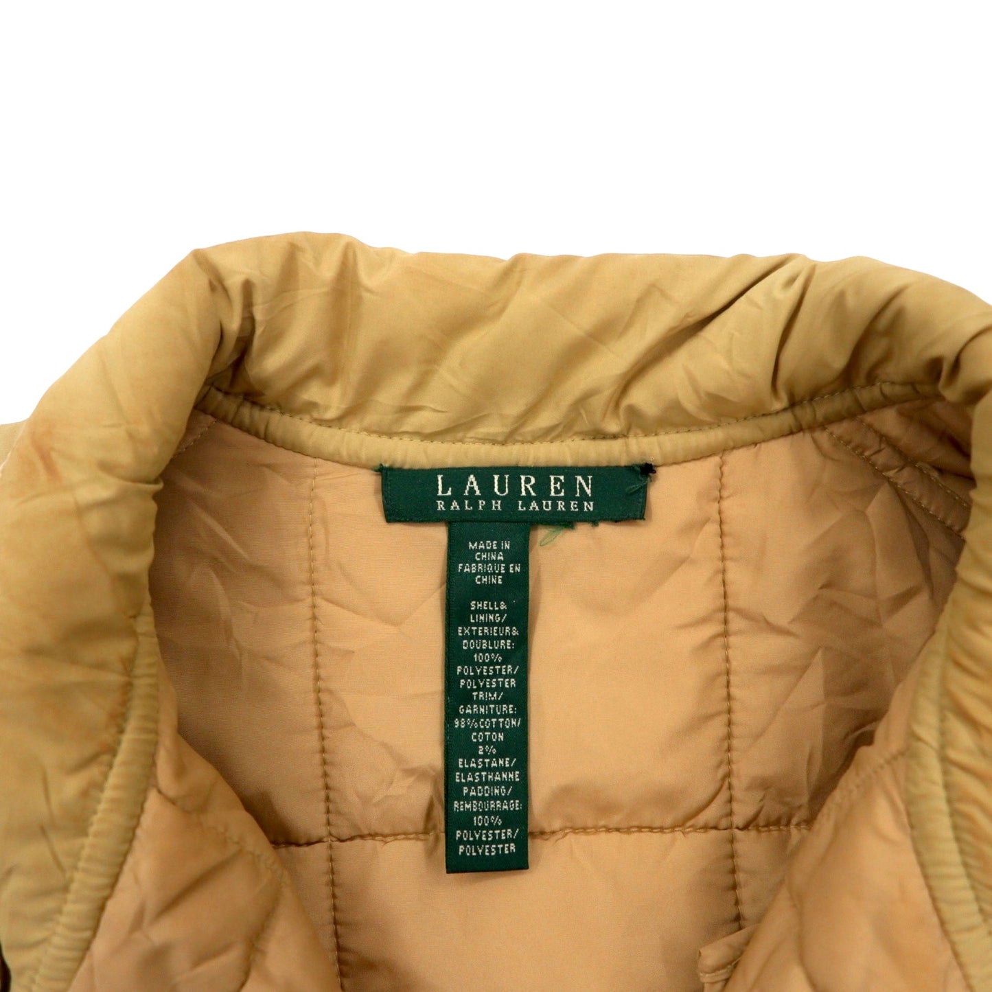 LAUREN RALPH LAUREN 90年代 キルティングジャケット XL ベージュ ポリエステル