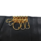 POLO RALPH LAUREN 5-ring key case in black leather with big pony