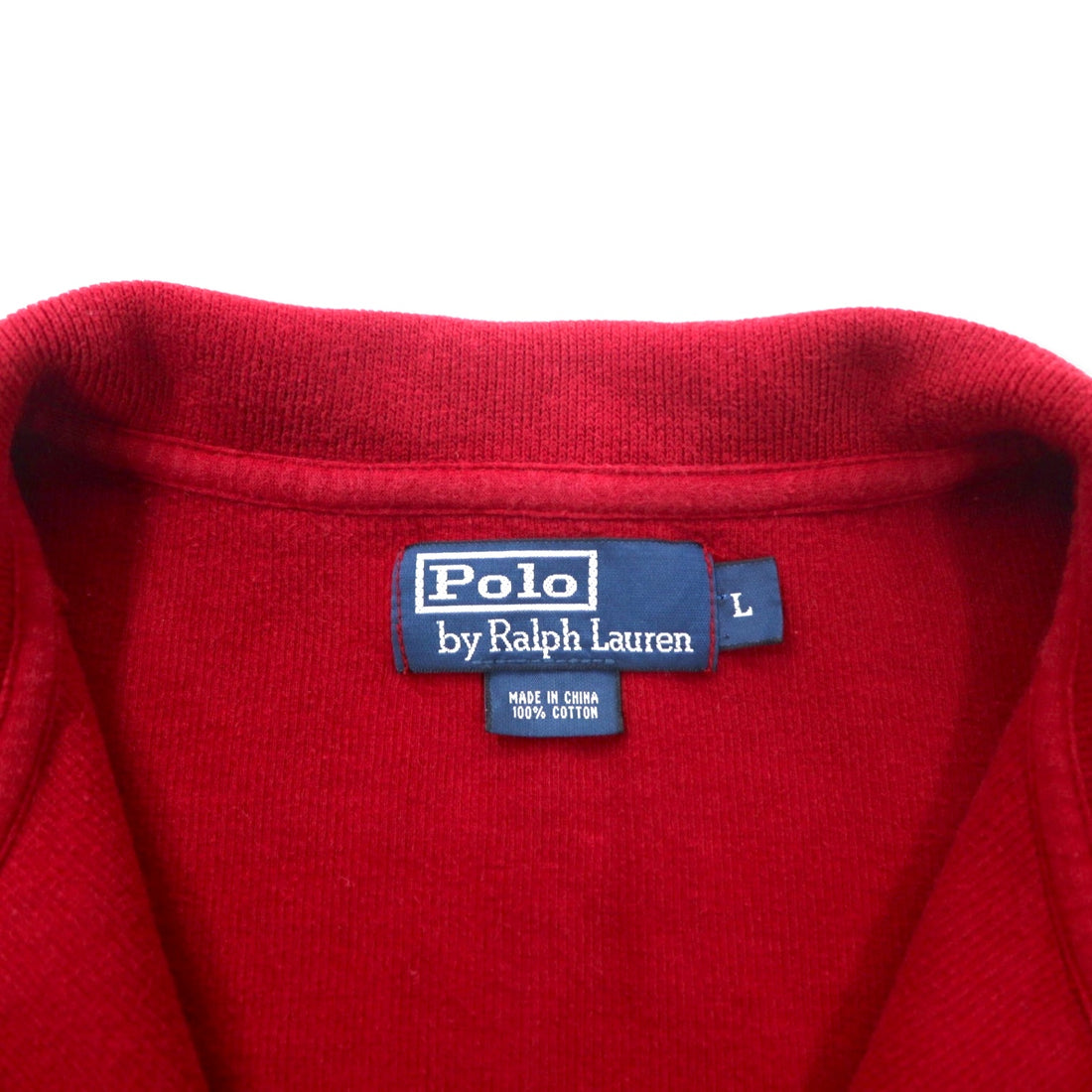Polo by Ralph Lauren Half-Zip Sweatshirt L Red Cotton Small Pony Embroidery