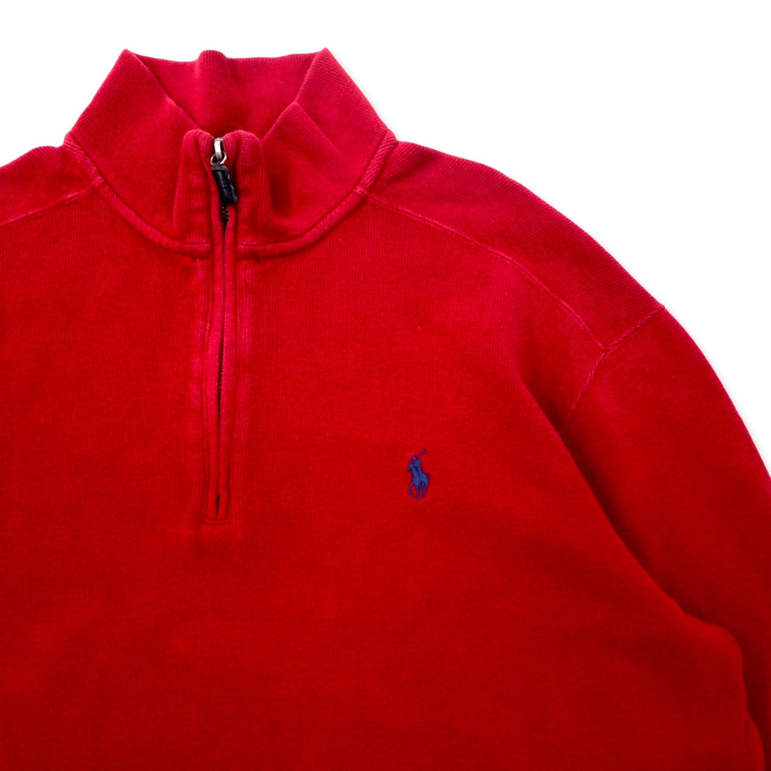Polo by Ralph Lauren Half-Zip Sweatshirt L Red Cotton Small Pony Embroidery