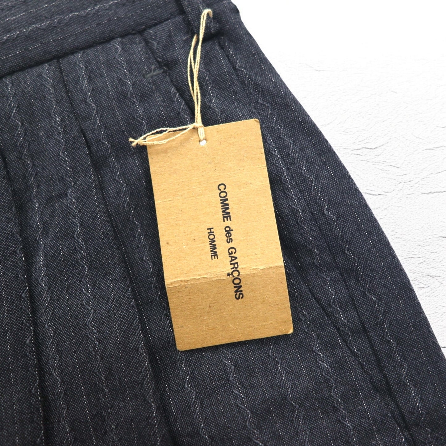 COMME des GARCONS 80年代 タック スラックスパンツ L グレー ストライプ HP-1103L 日本製 未使用品