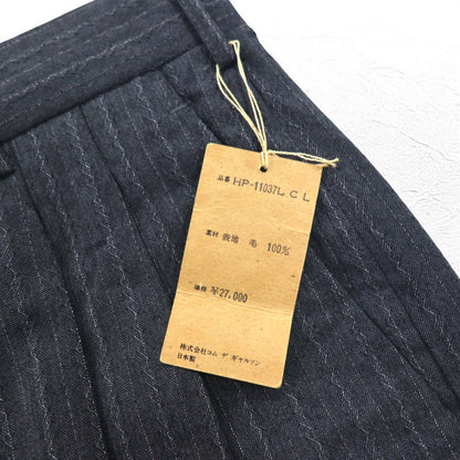 COMME des GARCONS 80年代 タック スラックスパンツ L グレー ストライプ HP-1103L 日本製 未使用品