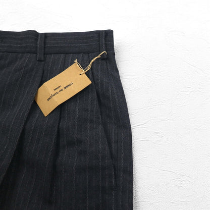COMME des GARCONS 80年代 タック スラックスパンツ L グレー ストライプ HP-1103L 日本製 未使用品