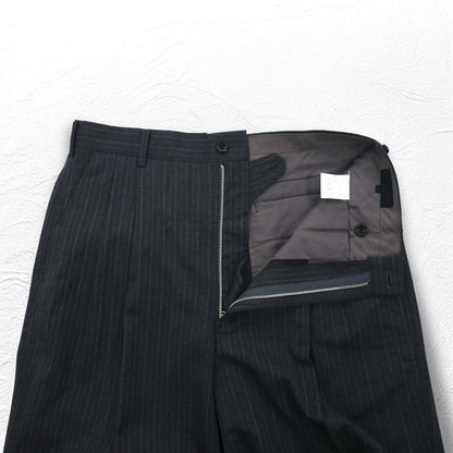 COMME des GARCONS 80年代 タック スラックスパンツ L グレー ストライプ HP-1103L 日本製 未使用品