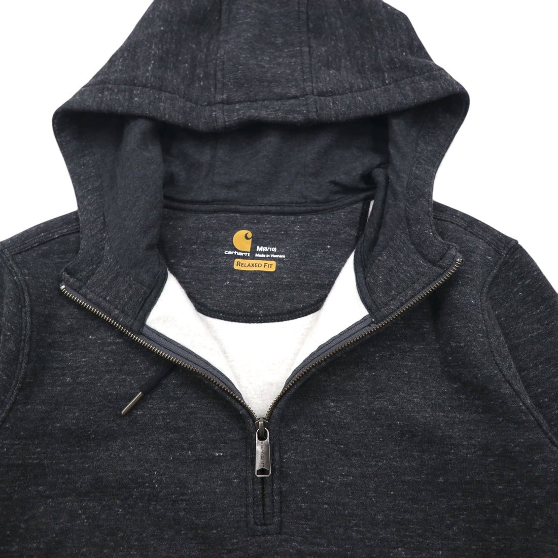 Carhartt Clarksburg Half-Zip Hoodie, Size M, Gray, Relaxed Fit, Cotton, 103240