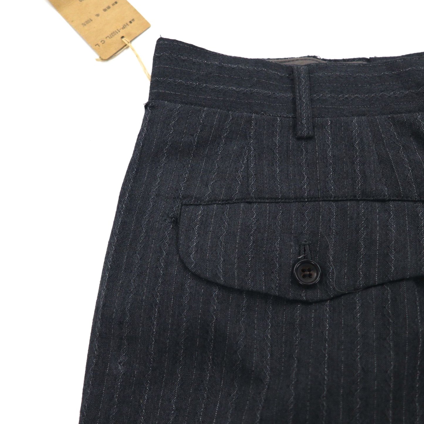 COMME des GARCONS 80年代 タック スラックスパンツ L グレー ストライプ HP-1103L 日本製 未使用品