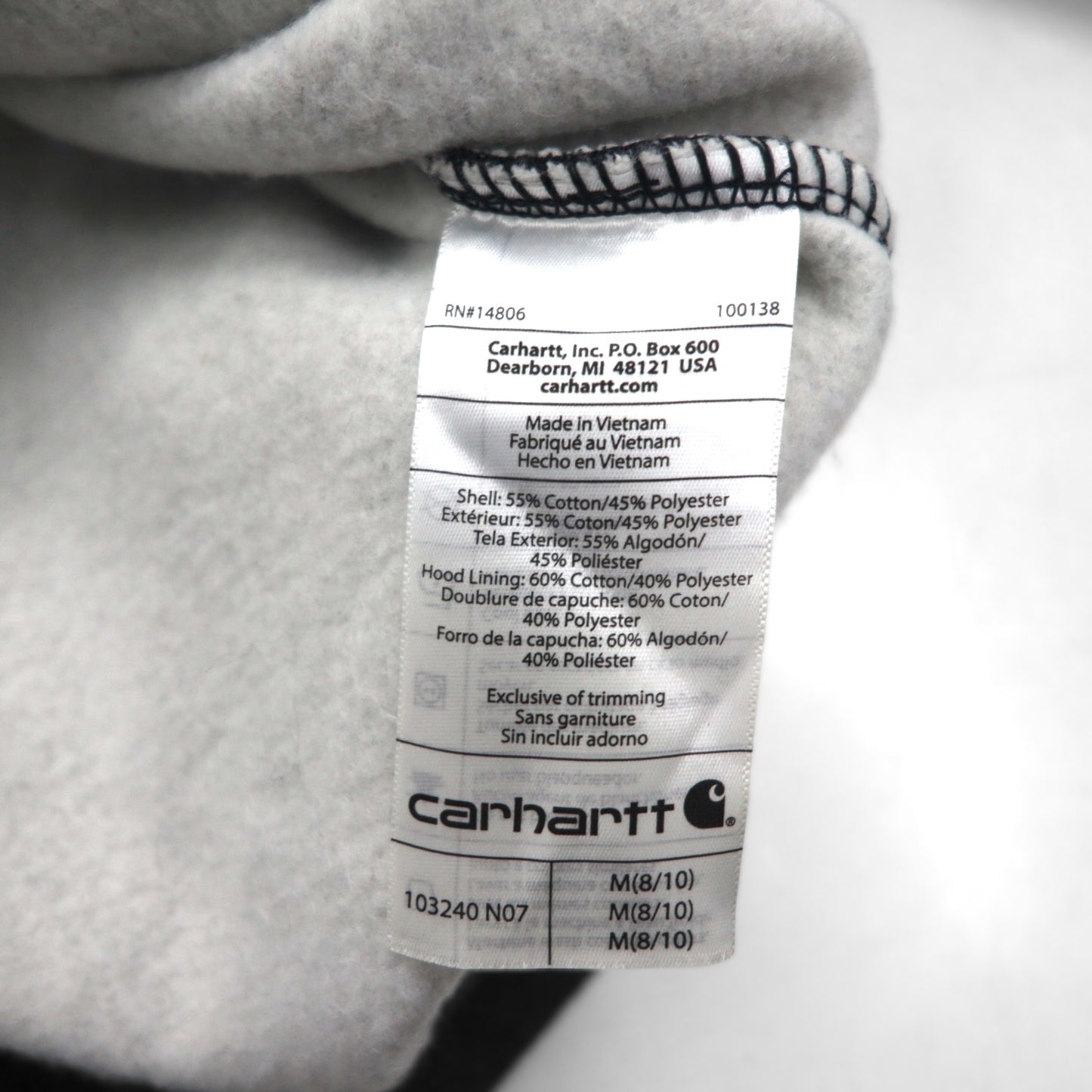 carhartt ハーフジップ パーカー M グレー RELAXED FIT コットン Clarksburg 103240