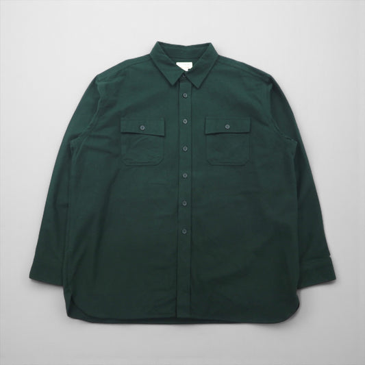 L.L.Bean シャミークロスシャツ フランネルシャツ 2XL カーキ コットン ダブルポケット 187923