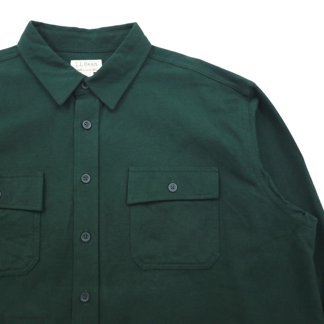 L.L.Bean シャミークロスシャツ フランネルシャツ 2XL カーキ コットン ダブルポケット 187923