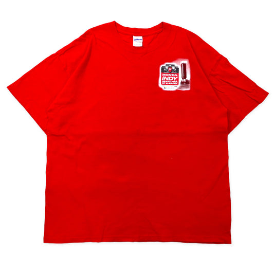 日本然リトテ-古着オンライン-GILDAN レーシングカー プリントTシャツ XL レッド コットン HONDA INDY ホンダ-