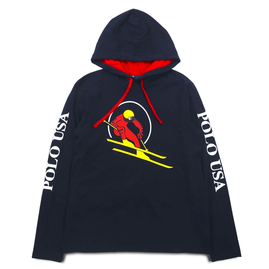 Polo by Ralph Lauren Long Sleeve T-Shirt Hoodie S Navy Sleeve Print POLO USA